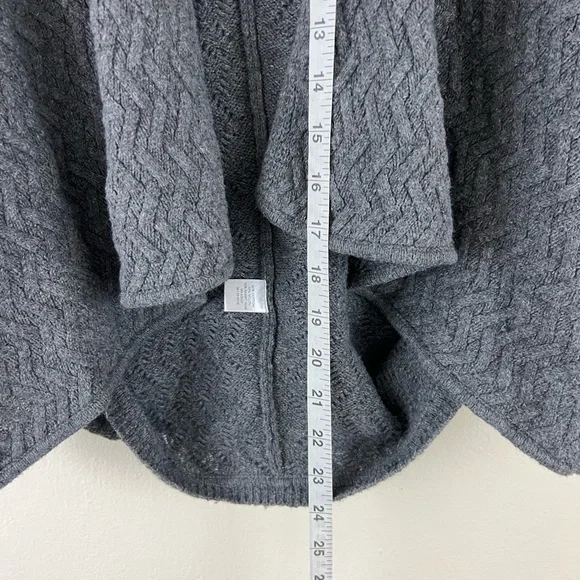 Rabbit Hair Blend Cocoon Chevron Knit Boho Open Front Cardigan Sweater - Picture 5 of 12